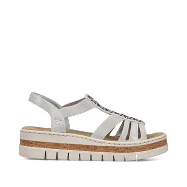 Rieker Platform Strappy Sandal - Silver